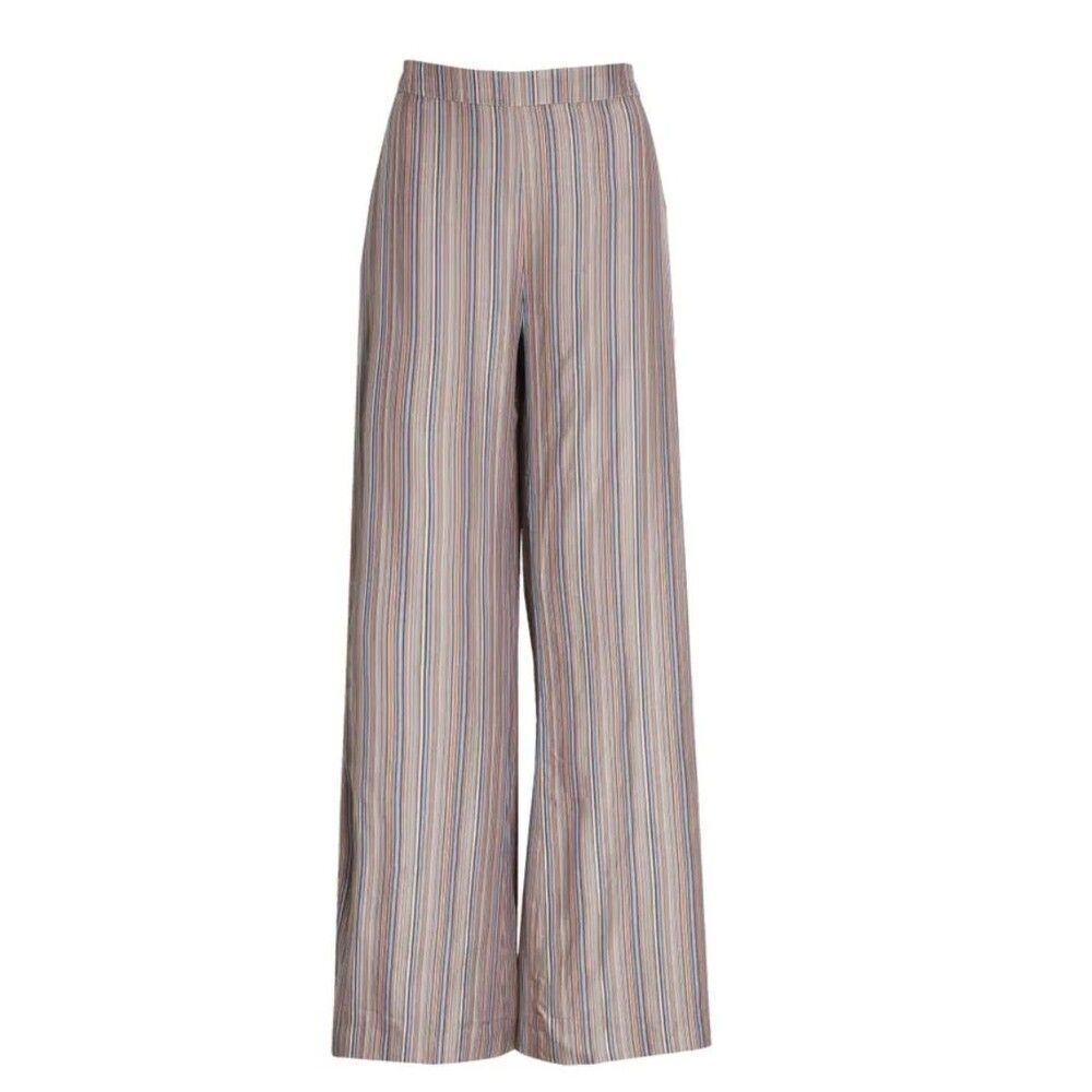 Samsoe Samsoe Multicolored Striped Wide Leg Elina Trousers Pants Size Small NWT